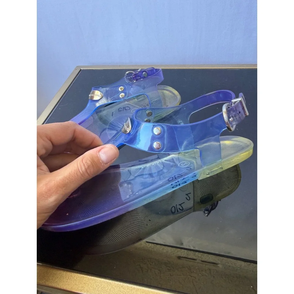 Michael Kors Kids Purple Ombre‎ Jelly Thong Sandals Buckle Strap Size 2